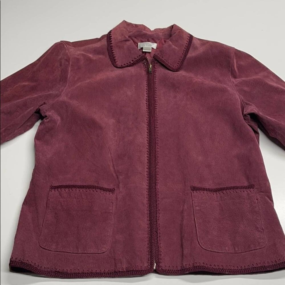 CHRISTOPHER & BANKS Women Large Short Leather Coat